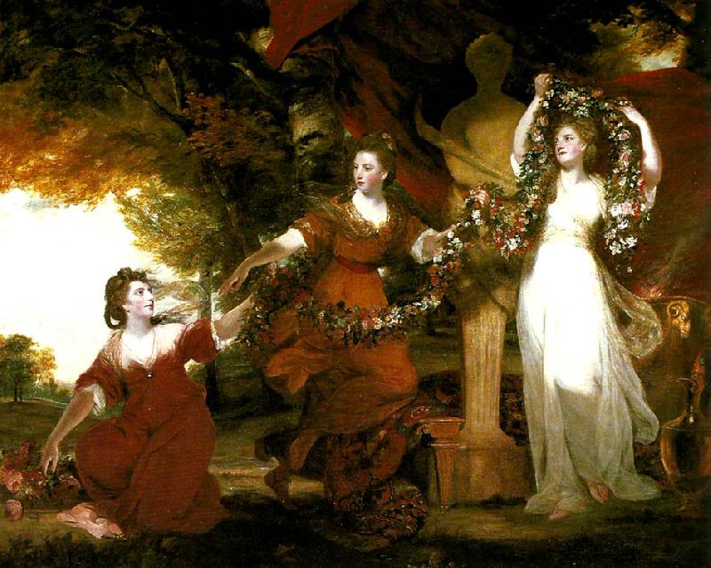 Sir Joshua Reynolds the montgomery sisters oil painting picture